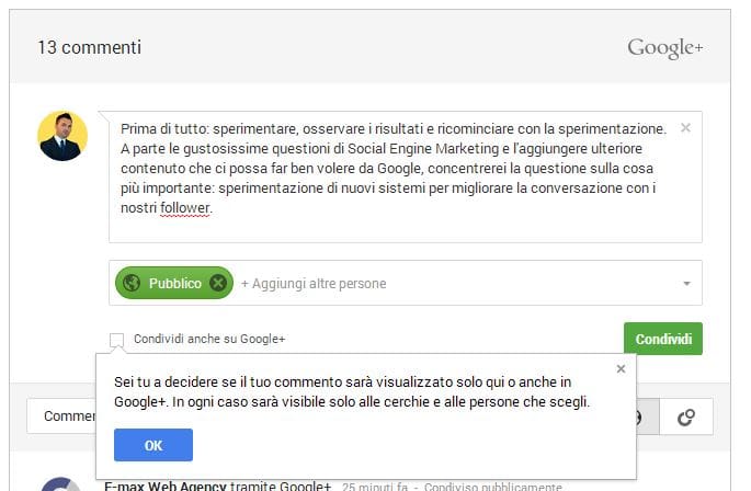 Commenti Google Plus