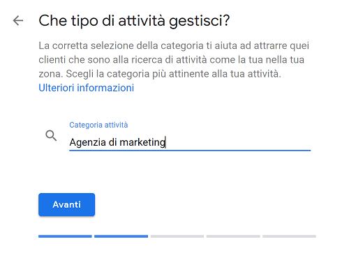 categoria attività google my business