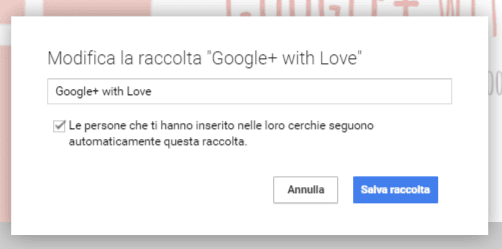 condividere raccolta
