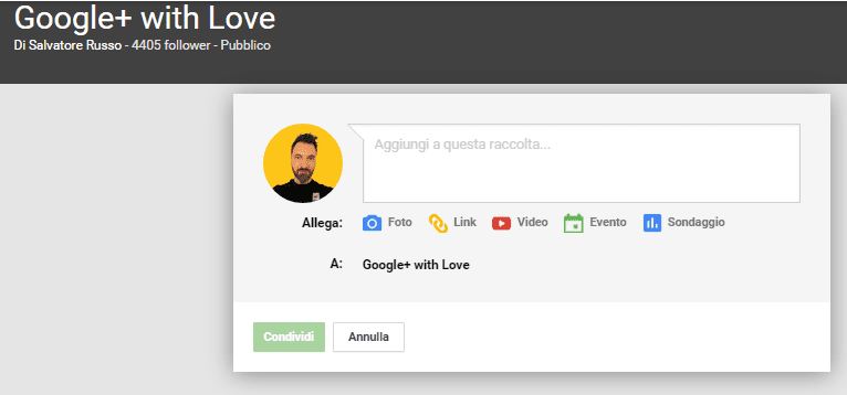 crea post raccolte
