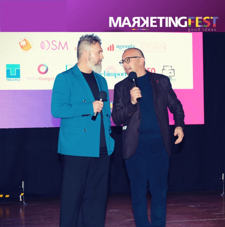 Salvatore Russo e Michele De Meo analizzano il posizionamento strategico del brand durante la prima edizione di Marketing Fest.